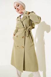 Apoletli Kruvaze Yaka Trençkot