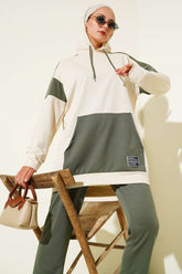 Armalı İki İpli Kapşonlu İkili Takım Haki