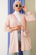 Buttonless Casual Cardigan Powder