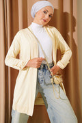 Buttonless Shawl Cardigan Yellow