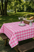 Karierte Tischdecke Fuchsia