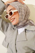 MK Pattern Soft Scarf Sand Beige
