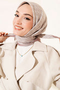 MK Pattern Soft Scarf Milky Coffee