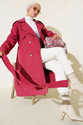 Omuz Apoletli Düğme Detaylı Trençkot