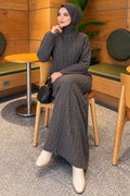 Hair Braided Basic Knit Dress Anthracite