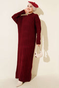 Braided Basic Knit Dress Bordeaux
