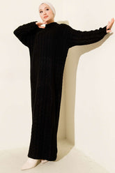 Saç Örgülü Basic Triko Elbise