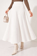 Long Scuba Skirt White