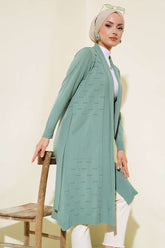 Yandan Dikişli Bağcıklı Hırka Çağla Yeşili