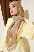 120 Cm Çiçek Detaylı Soft Eşarp