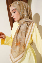 120 Cm Çiçek Detaylı Soft Eşarp