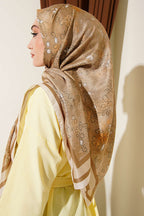 120 Cm Çiçek Detaylı Soft Eşarp