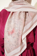 120 Cm Çiçek Detaylı Soft Eşarp