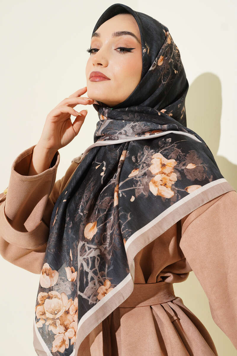 120 Cm Çiçekli Soft Eşarp