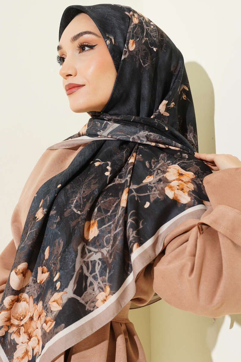 120 Cm Çiçekli Soft Eşarp