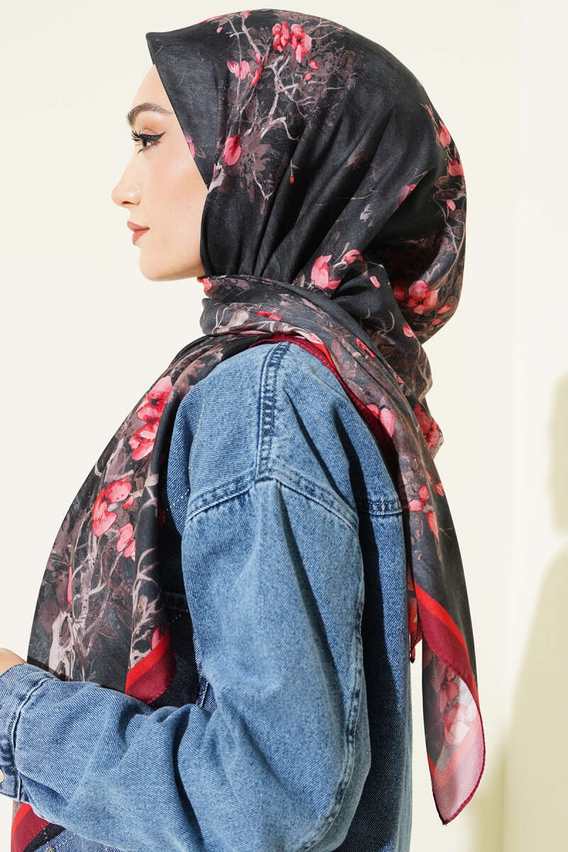 120 Cm Çiçekli Soft Eşarp
