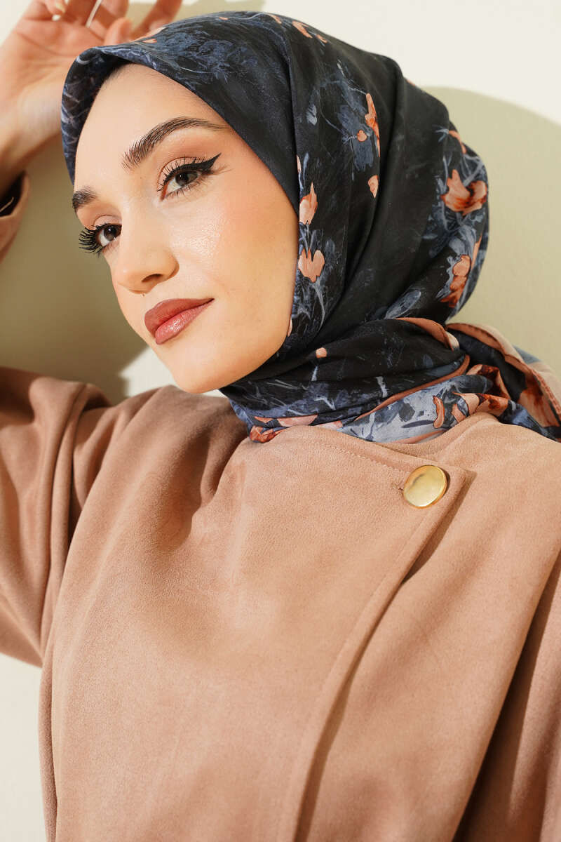 120 Cm Çiçekli Soft Eşarp