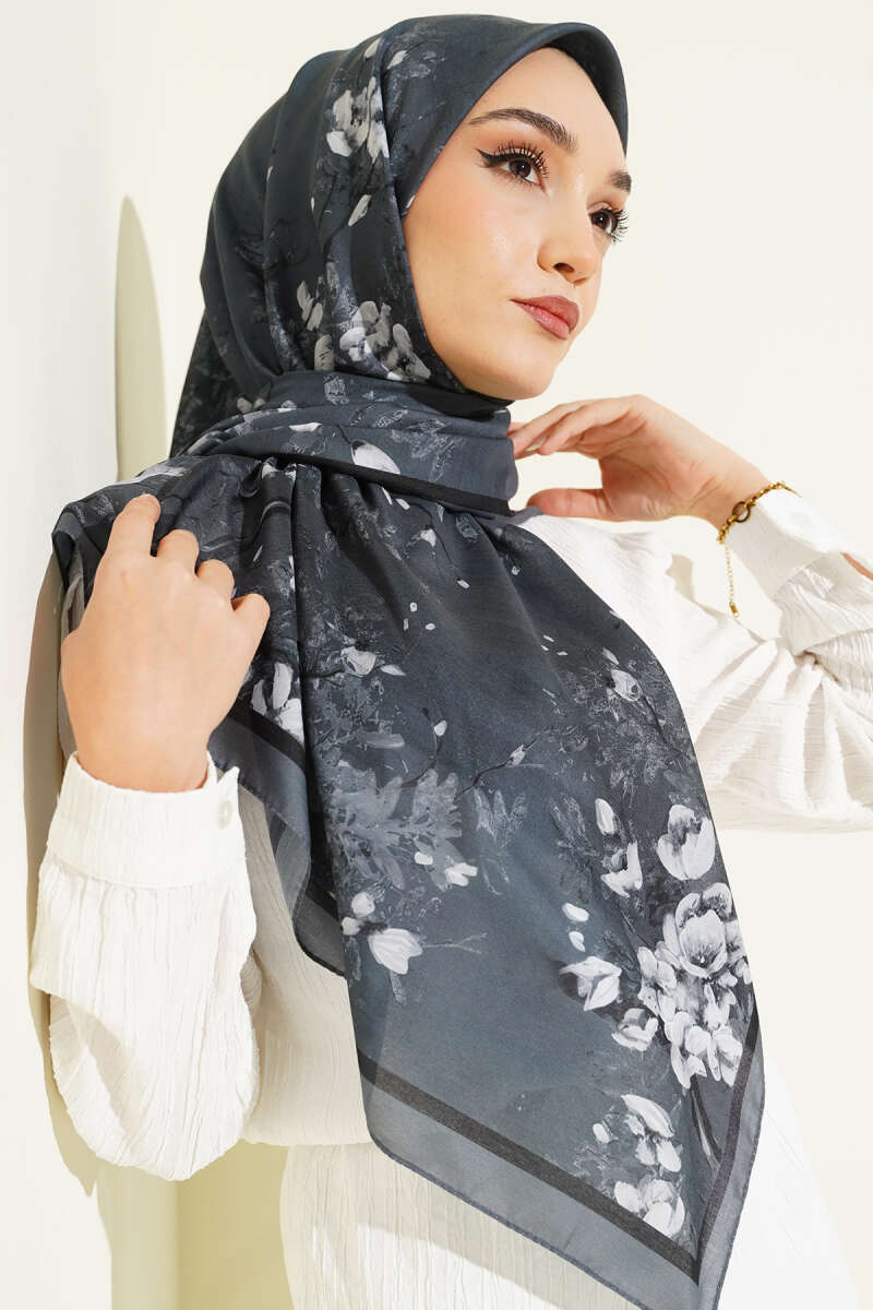 120 Cm Çiçekli Soft Eşarp