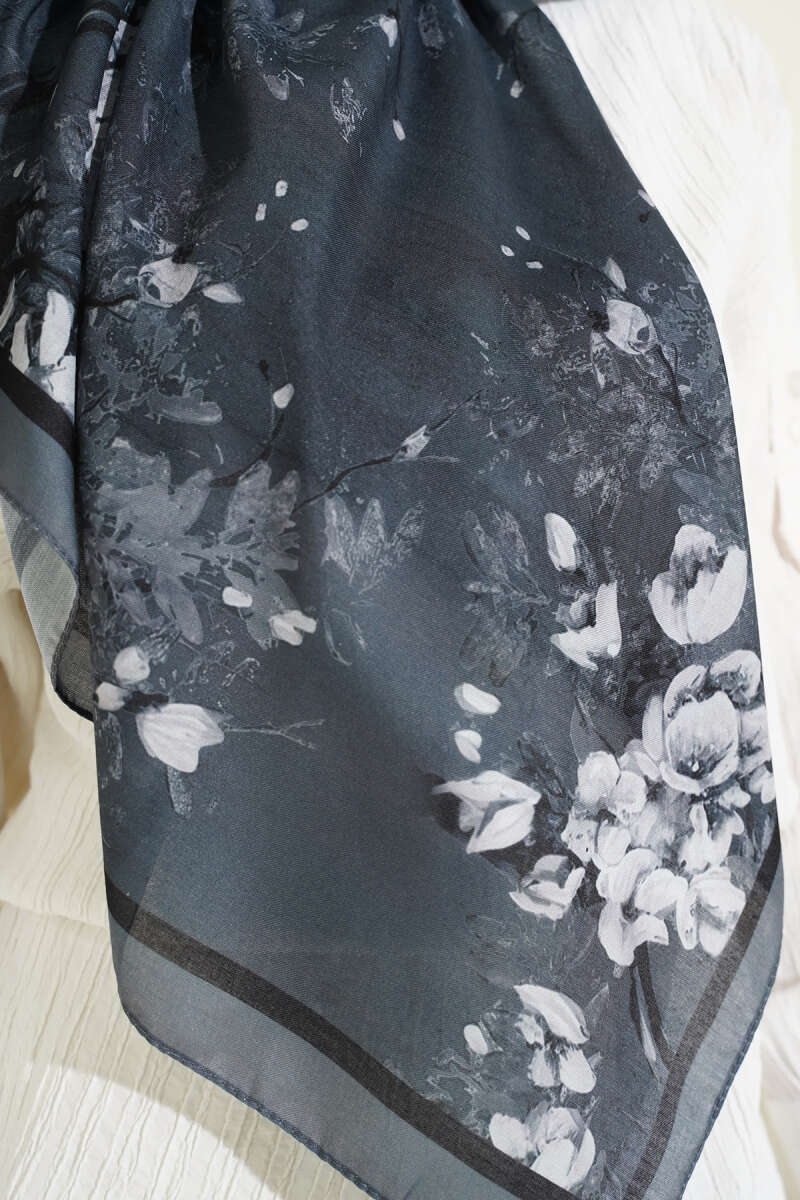 120 Cm Çiçekli Soft Eşarp