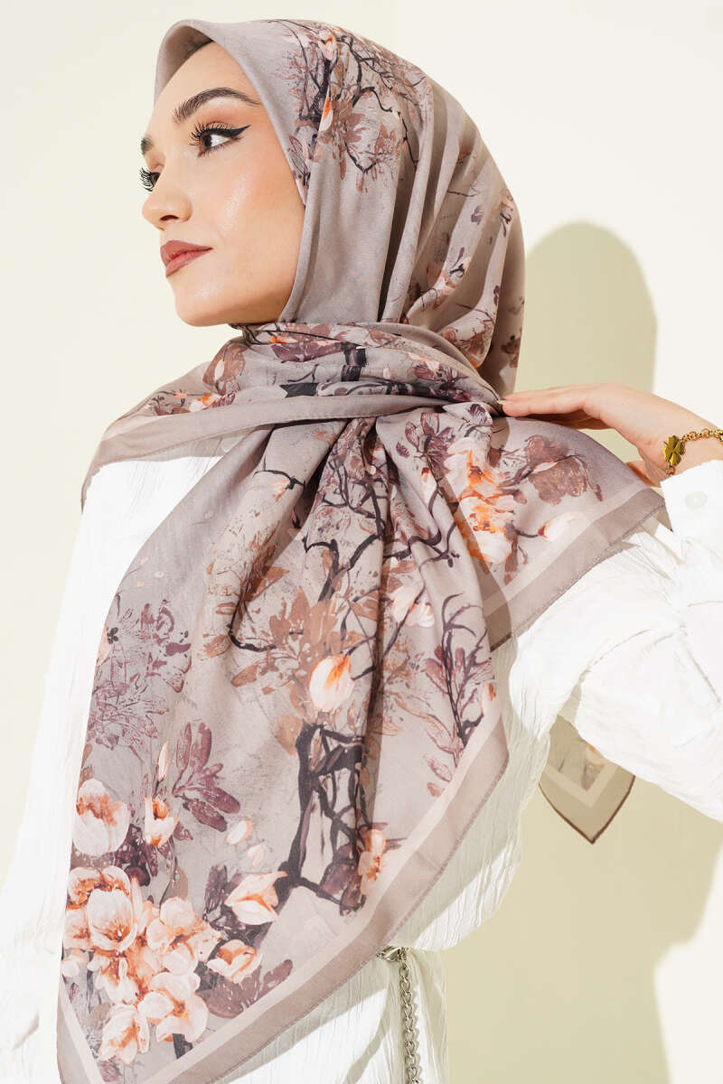 120 Cm Çiçekli Soft Eşarp