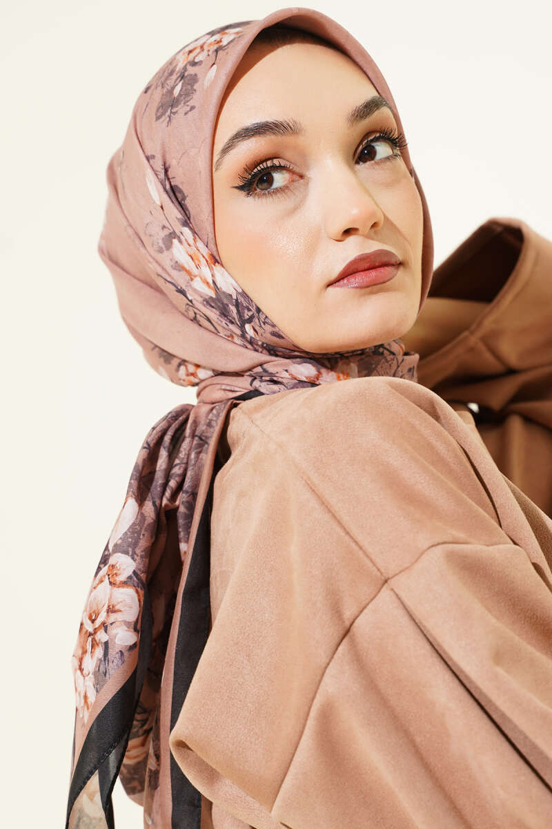 120 Cm Çiçekli Soft Eşarp