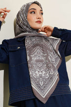 120 Cm Etnik Desen Eşarp Vizon