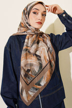 120 Cm Fırça Desen Eşarp Vizon