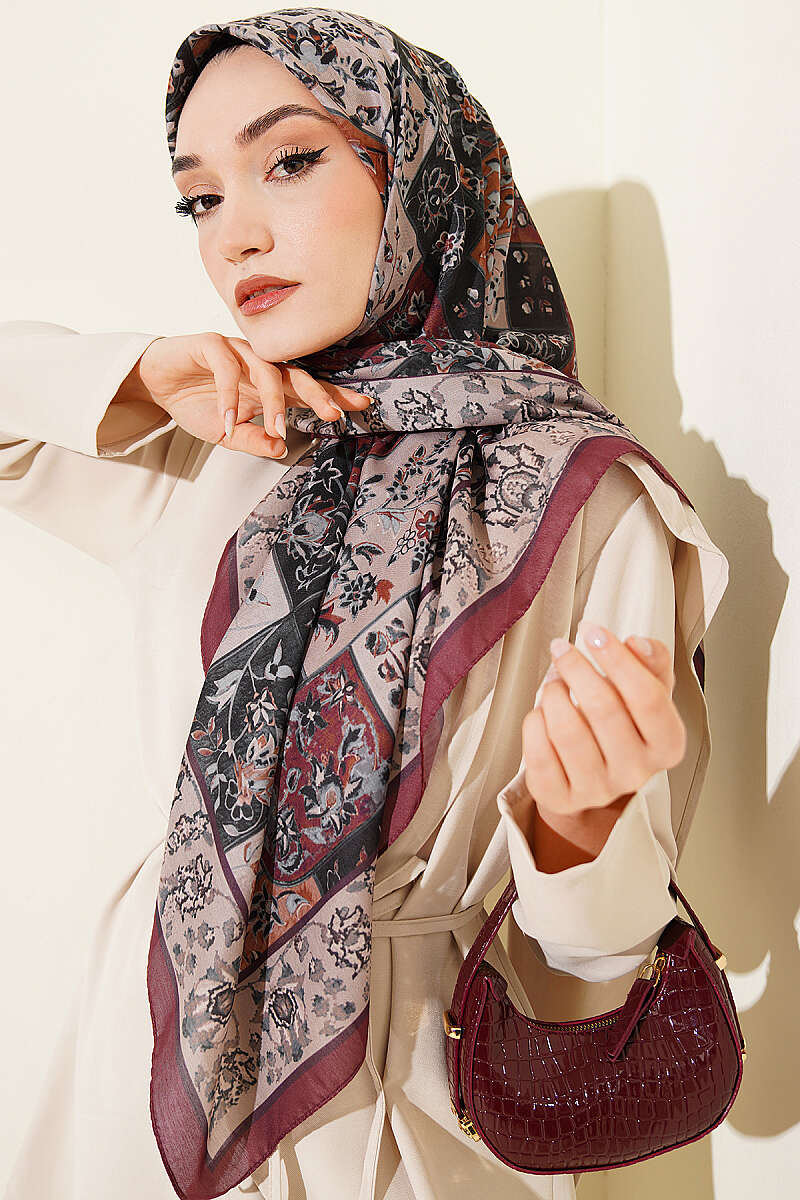 120 Cm Motif Desenli Eşarp