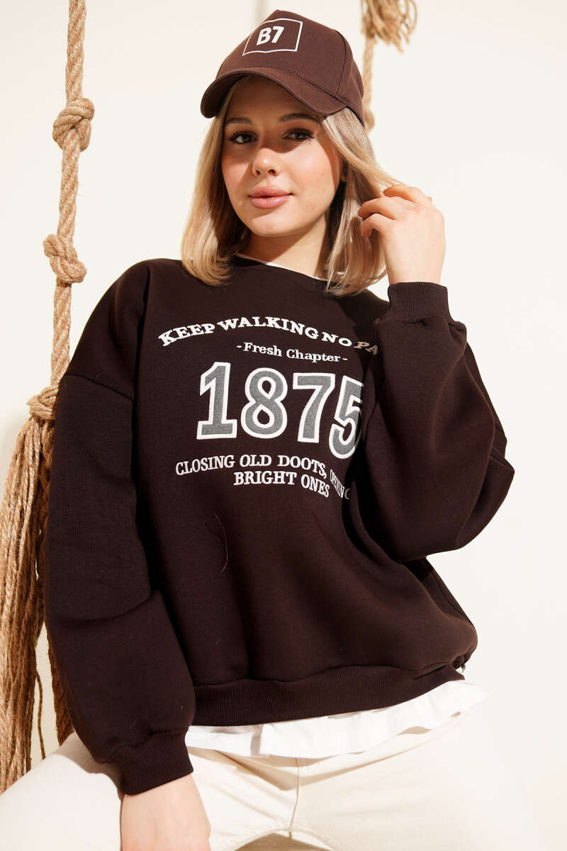 1875 Printed Oversized Three Yarn Sweatshirt Main image