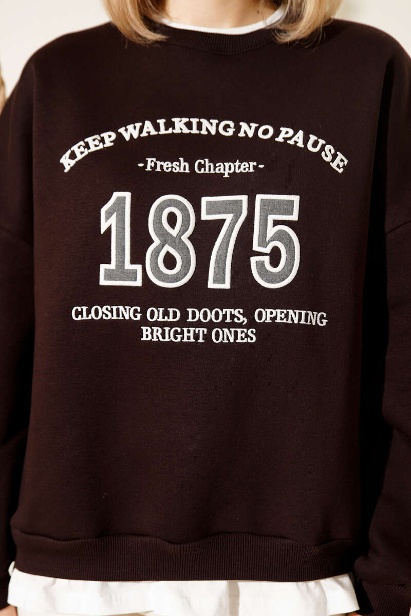 1875 Printed Oversized Three Yarn Sweatshirt