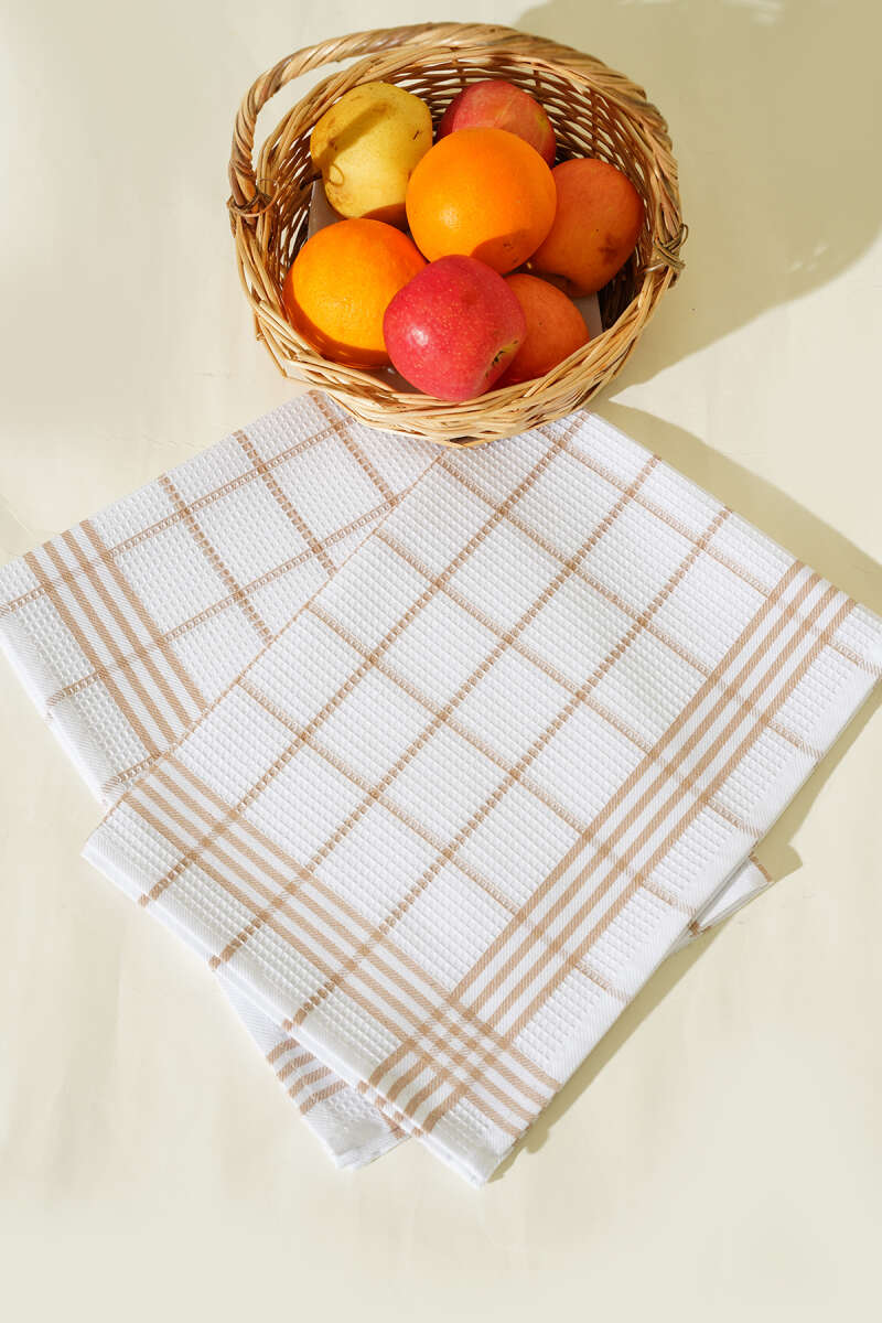 2 Piece Square Patterned Kitchen Towel Red Secondary image