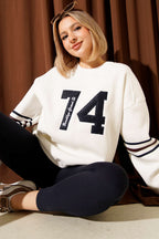 74 Baskılı Üç İpli Sweatshirt