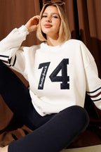 74 Baskılı Üç İpli Sweatshirt