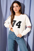 74 Yazılı Üç İplik Sweatshirt