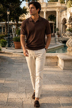 Açık Polo Yaka Ribanalı Erkek T-shirt