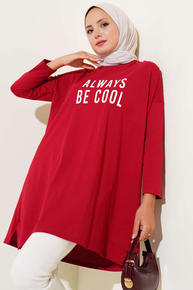 Always Be Cool Baskılı Tunik