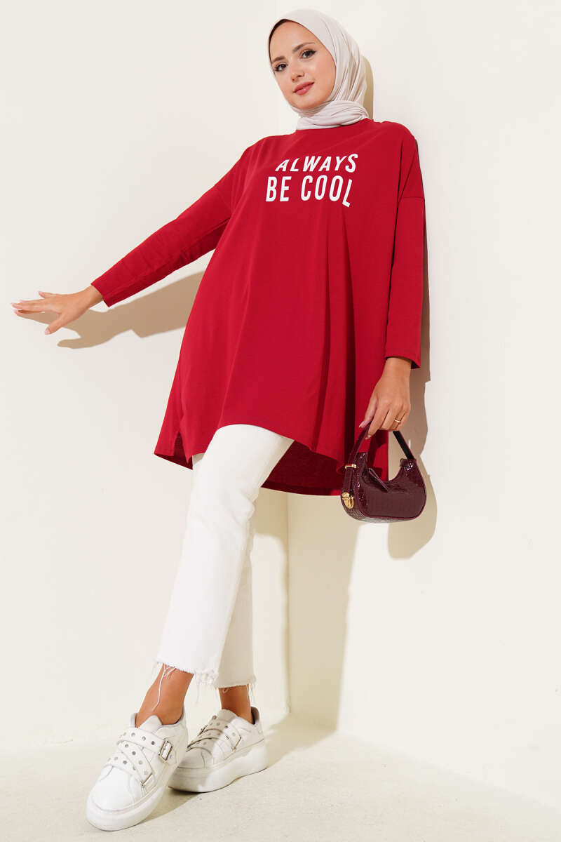 Always Be Cool Baskılı Tunik