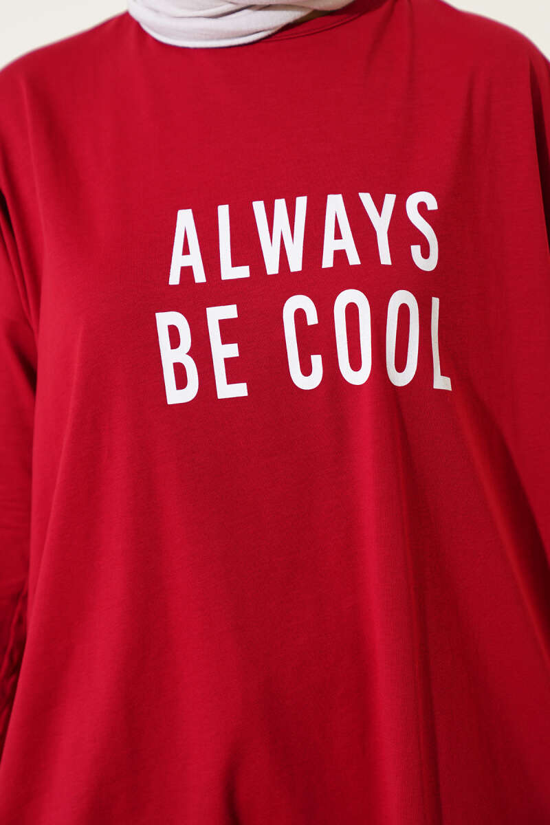 Always Be Cool Baskılı Tunik