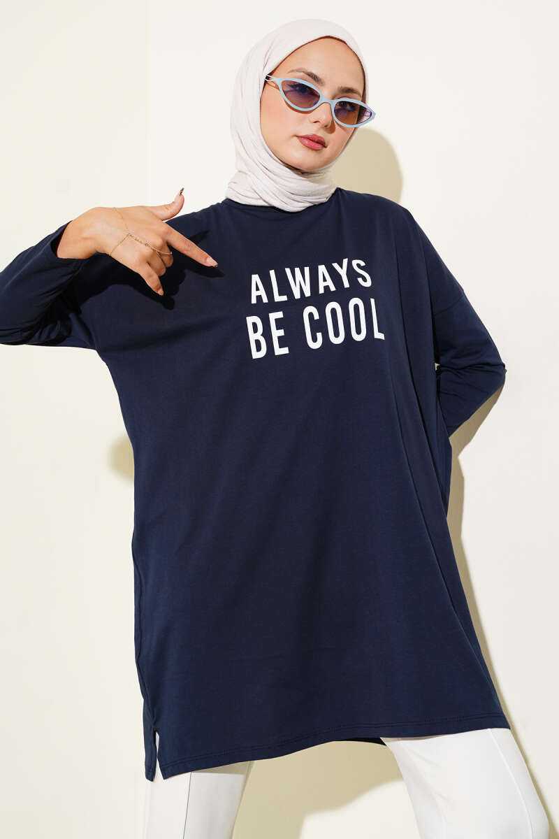 Always Be Cool Baskılı Tunik