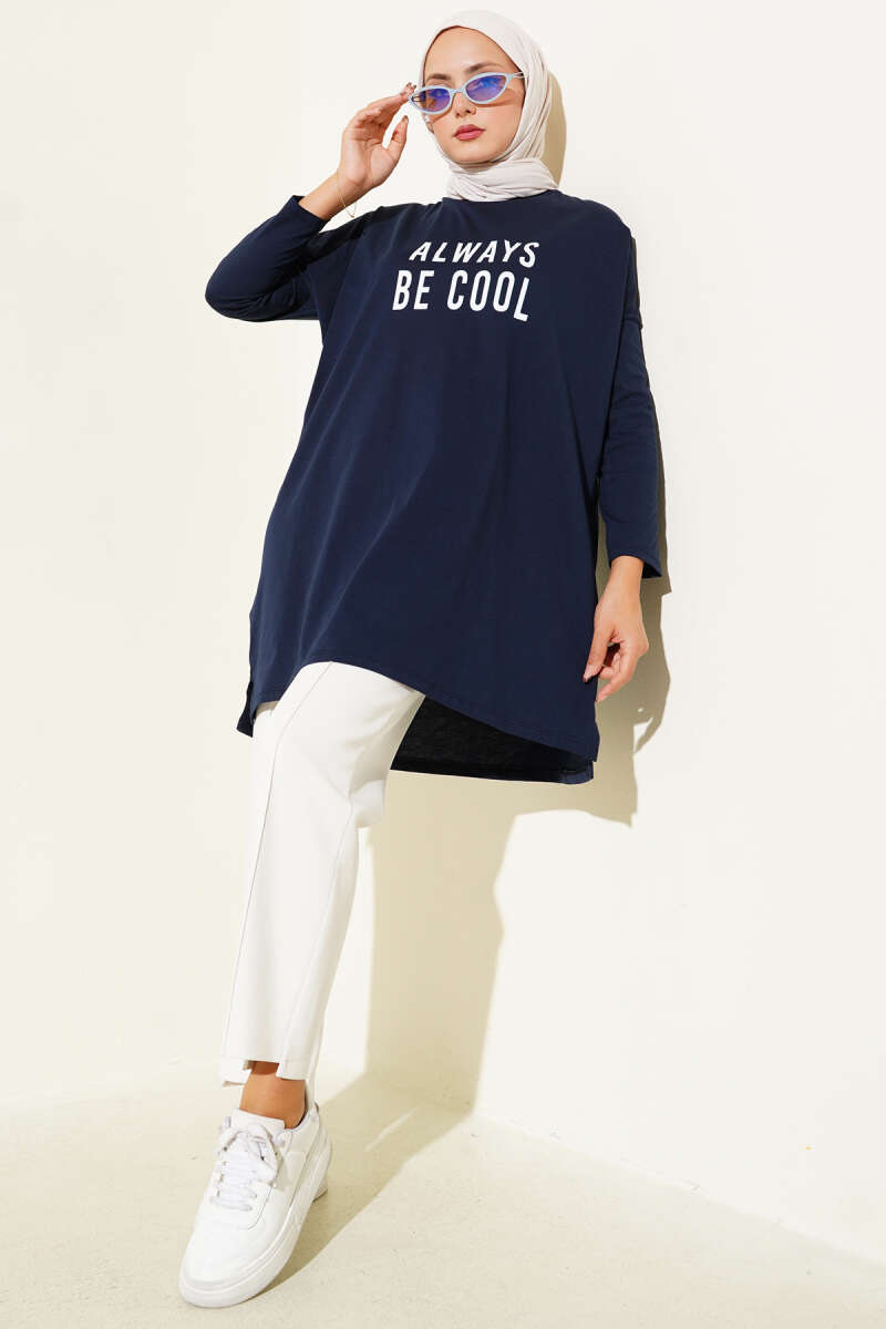 Always Be Cool Baskılı Tunik
