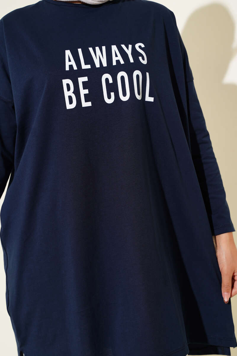 Always Be Cool Baskılı Tunik