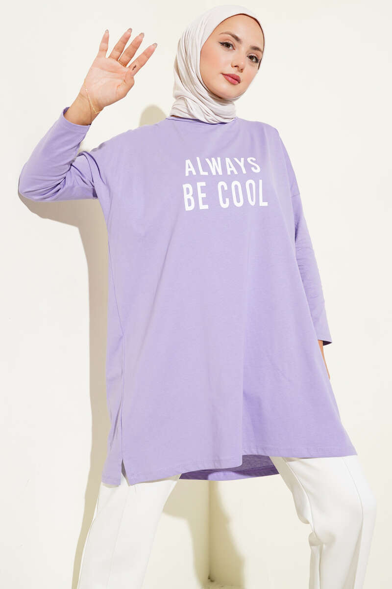 Always Be Cool Baskılı Tunik