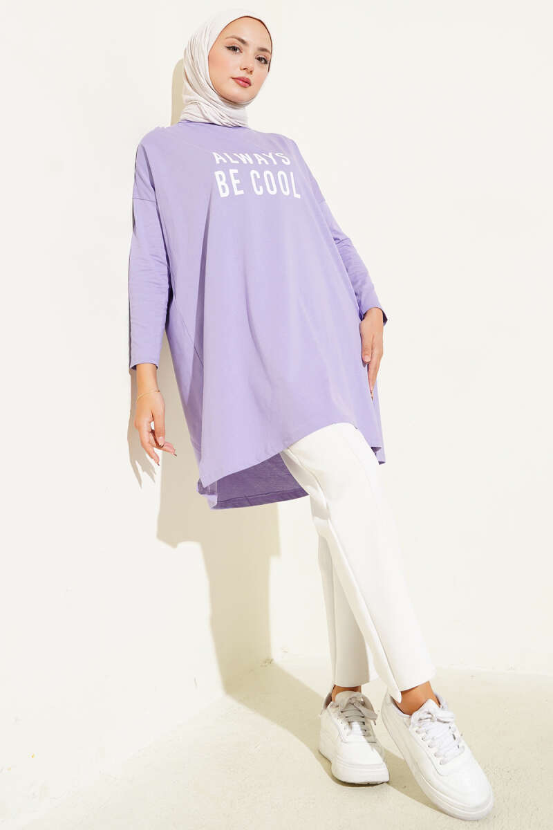 Always Be Cool Baskılı Tunik