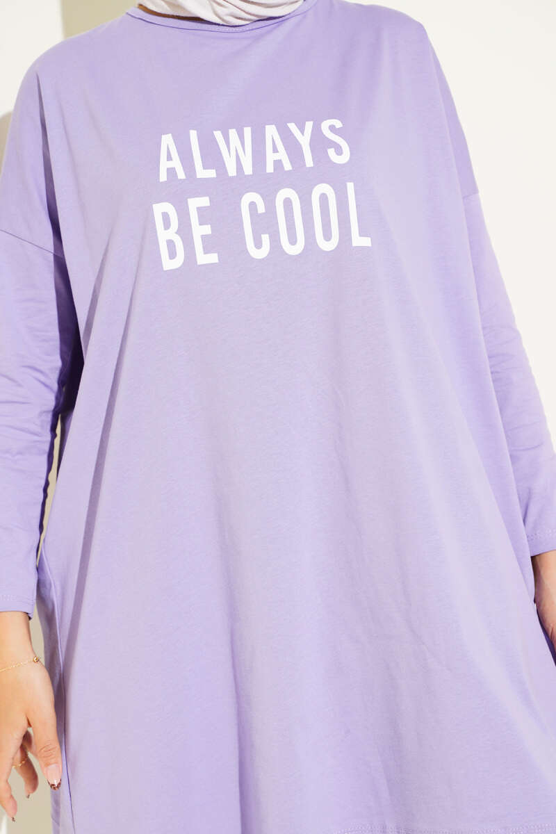 Always Be Cool Baskılı Tunik