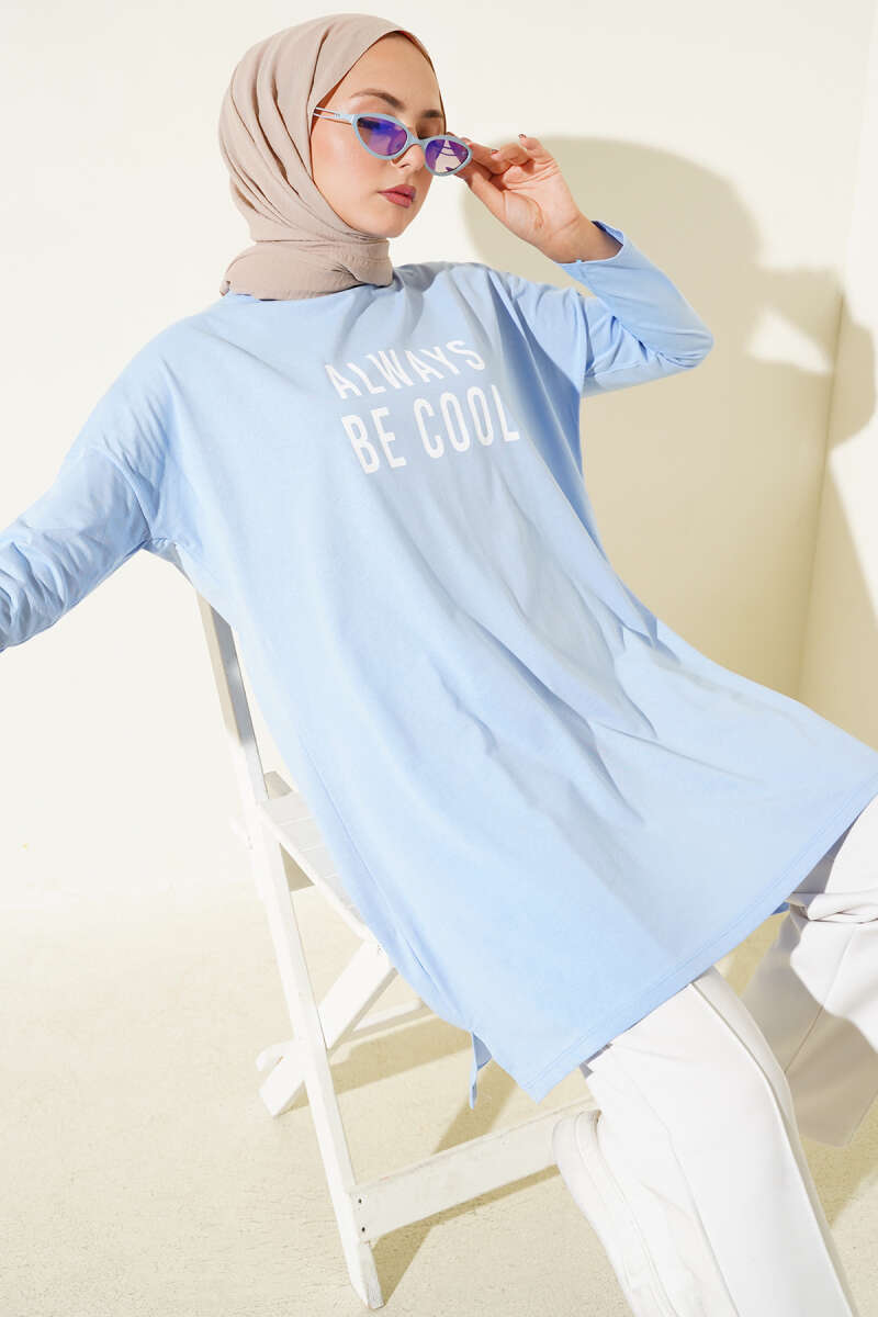 Always Be Cool Baskılı Tunik