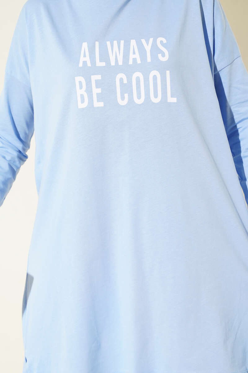 Always Be Cool Baskılı Tunik