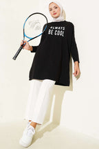 Always Be Cool Baskılı Tunik