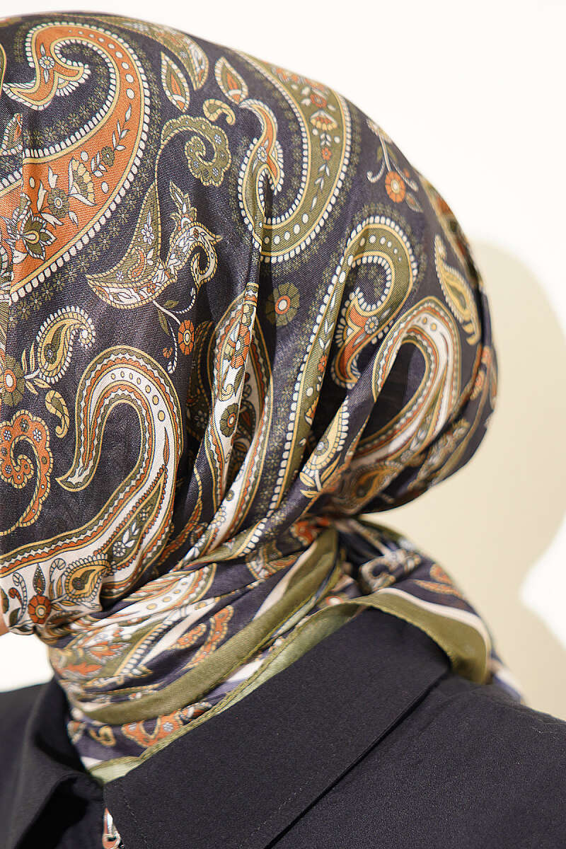 Antik Paisley Desen Eşarp Haki
