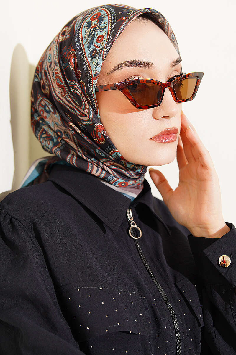 Antik Paisley Desen Eşarp Petrol Yeşili