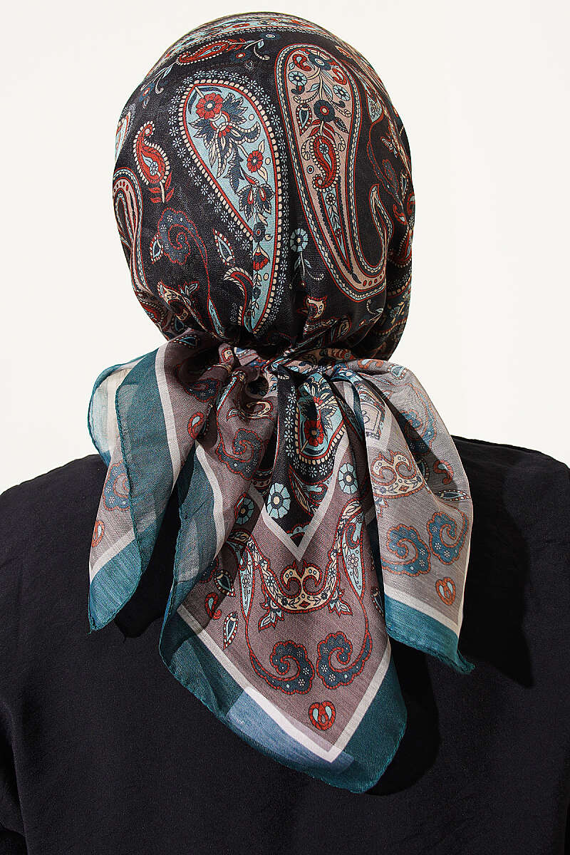 Antik Paisley Desen Eşarp Petrol Yeşili